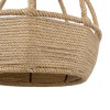 GloboStar® KUBRIC 01605 Boho Κρεμαστό Φωτιστικό Καμπάνα Μονόφωτο 1 x E27 IP20 Μπεζ Σχοινί - Μ30 x Π30 x Y40cm