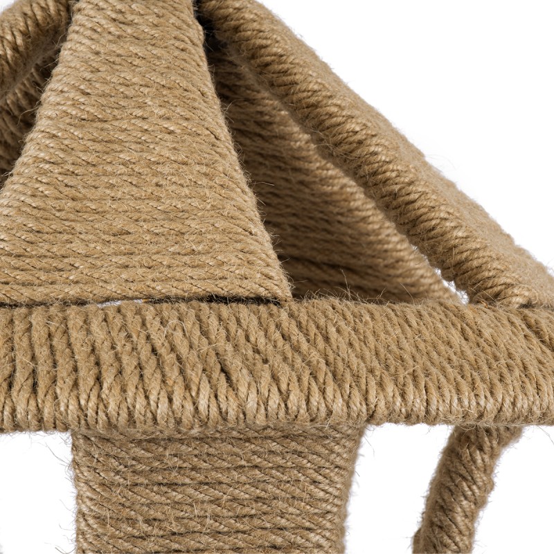 GloboStar® SOLITARIO 01606 Boho Κρεμαστό Φωτιστικό Φιγούρα Μονόφωτο 1 x E27 IP20 Μπεζ Σχοινί -Μ36 x Π36 x Y30cm