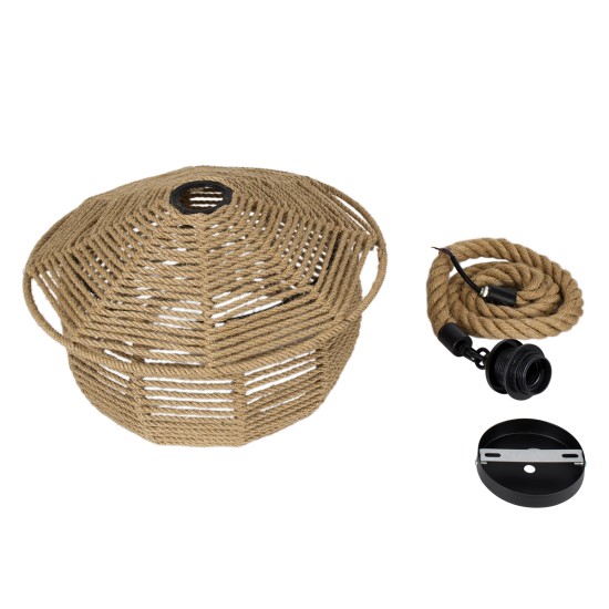 GloboStar® SPIRIT 01607 Boho Κρεμαστό Φωτιστικό Καμπάνα Μονόφωτο 1 x E27 IP20 Μπεζ Σχοινί - Μ35 x Π35 x Y30cm GloboStar® SPIRIT 01607 Boho Κρεμαστό Φωτιστικό Καμπάνα Μονόφωτο 1 x E27 IP20 Μπεζ Σχοινί - Μ35 x Π35 x Y30cm