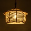 GloboStar® SPIRIT 01607 Boho Κρεμαστό Φωτιστικό Καμπάνα Μονόφωτο 1 x E27 IP20 Μπεζ Σχοινί - Μ35 x Π35 x Y30cm