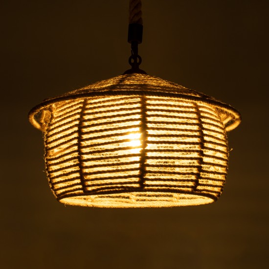 GloboStar® SPIRIT 01607 Boho Κρεμαστό Φωτιστικό Καμπάνα Μονόφωτο 1 x E27 IP20 Μπεζ Σχοινί - Μ35 x Π35 x Y30cm GloboStar® SPIRIT 01607 Boho Κρεμαστό Φωτιστικό Καμπάνα Μονόφωτο 1 x E27 IP20 Μπεζ Σχοινί - Μ35 x Π35 x Y30cm