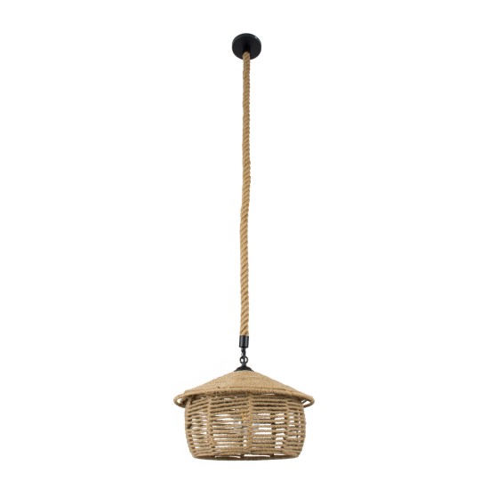 GloboStar® SPIRIT 01607 Boho Κρεμαστό Φωτιστικό Καμπάνα Μονόφωτο 1 x E27 IP20 Μπεζ Σχοινί - Μ35 x Π35 x Y30cm GloboStar® SPIRIT 01607 Boho Κρεμαστό Φωτιστικό Καμπάνα Μονόφωτο 1 x E27 IP20 Μπεζ Σχοινί - Μ35 x Π35 x Y30cm