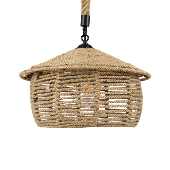 GloboStar® SPIRIT 01607 Boho Κρεμαστό Φωτιστικό Καμπάνα Μονόφωτο 1 x E27 IP20 Μπεζ Σχοινί - Μ35 x Π35 x Y30cm GloboStar® SPIRIT 01607 Boho Κρεμαστό Φωτιστικό Καμπάνα Μονόφωτο 1 x E27 IP20 Μπεζ Σχοινί - Μ35 x Π35 x Y30cm