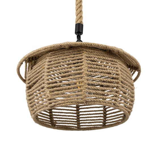 GloboStar® SPIRIT 01607 Boho Κρεμαστό Φωτιστικό Καμπάνα Μονόφωτο 1 x E27 IP20 Μπεζ Σχοινί - Μ35 x Π35 x Y30cm GloboStar® SPIRIT 01607 Boho Κρεμαστό Φωτιστικό Καμπάνα Μονόφωτο 1 x E27 IP20 Μπεζ Σχοινί - Μ35 x Π35 x Y30cm