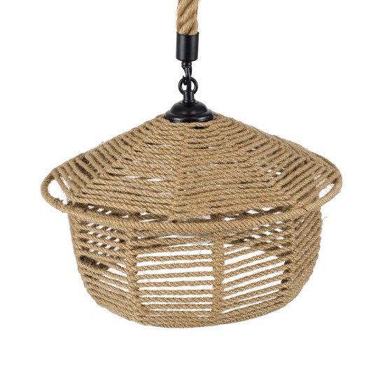 GloboStar® SPIRIT 01607 Boho Κρεμαστό Φωτιστικό Καμπάνα Μονόφωτο 1 x E27 IP20 Μπεζ Σχοινί - Μ35 x Π35 x Y30cm GloboStar® SPIRIT 01607 Boho Κρεμαστό Φωτιστικό Καμπάνα Μονόφωτο 1 x E27 IP20 Μπεζ Σχοινί - Μ35 x Π35 x Y30cm
