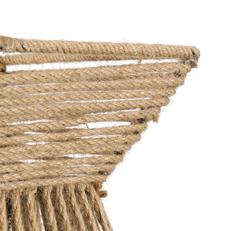 GloboStar® ROUGE 01611 Boho Κρεμαστό Φωτιστικό Πλέγμα Μονόφωτο 1 x E27 IP20 Μπεζ Σχοινί - Μ21 x Π21 x Y27cm