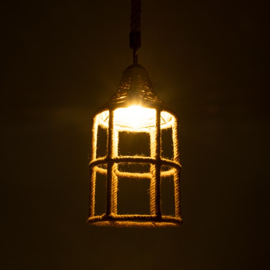 GloboStar® YUBA 01612 Boho Κρεμαστό Φωτιστικό Πλέγμα Μονόφωτο 1 x E27 IP20 Μπεζ Σχοινί - Μ22 x Π22 x Y40cm GloboStar® YUBA 01612 Boho Κρεμαστό Φωτιστικό Πλέγμα Μονόφωτο 1 x E27 IP20 Μπεζ Σχοινί - Μ22 x Π22 x Y40cm
