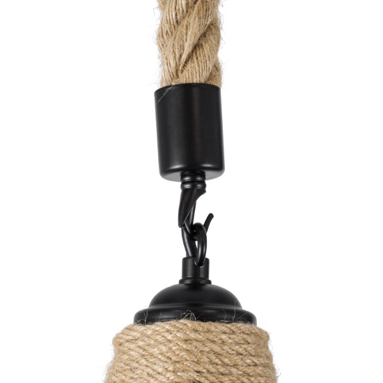 GloboStar® YUBA 01612 Boho Κρεμαστό Φωτιστικό Πλέγμα Μονόφωτο 1 x E27 IP20 Μπεζ Σχοινί - Μ22 x Π22 x Y40cm GloboStar® YUBA 01612 Boho Κρεμαστό Φωτιστικό Πλέγμα Μονόφωτο 1 x E27 IP20 Μπεζ Σχοινί - Μ22 x Π22 x Y40cm