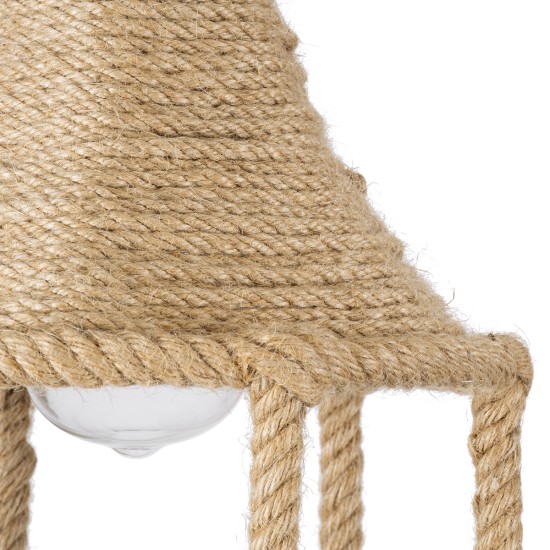 GloboStar® YUBA 01612 Boho Κρεμαστό Φωτιστικό Πλέγμα Μονόφωτο 1 x E27 IP20 Μπεζ Σχοινί - Μ22 x Π22 x Y40cm GloboStar® YUBA 01612 Boho Κρεμαστό Φωτιστικό Πλέγμα Μονόφωτο 1 x E27 IP20 Μπεζ Σχοινί - Μ22 x Π22 x Y40cm