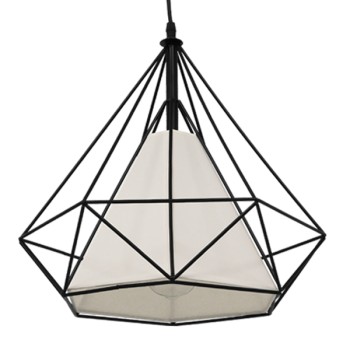 GLOBOSTAR® KAIRI 01618 Μοντέρνο Κρεμαστό Φωτιστικό Οροφής με Ντουί 1 x E27 AC 220-240V IP20 - Μαύρο & Λευκό - Μ38 x Π38 x Υ39cm