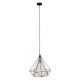 GLOBOSTAR® KAIRI 01618 Μοντέρνο Κρεμαστό Φωτιστικό Οροφής με Ντουί 1 x E27 AC 220-240V IP20 - Μαύρο & Λευκό - Μ38 x Π38 x Υ39cm