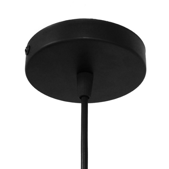 GLOBOSTAR® KAIRI 01618 Μοντέρνο Κρεμαστό Φωτιστικό Οροφής με Ντουί 1 x E27 AC 220-240V IP20 - Μαύρο & Λευκό - Μ38 x Π38 x Υ39cm