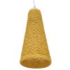 GloboStar® INCASS 01625 Vintage Κρεμαστό Φωτιστικό Καμπάνα Μονόφωτο 1 x E27 IP20 Μπεζ Rattan - Μ15 x Π15 x Y30.5cm