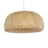 GloboStar® SAN TROPEZ 01627 Boho Κρεμαστό Φωτιστικό Πλέγμα Μονόφωτο 1 x E27 IP20 Μπεζ Ξύλο - Μ60 x Π60 x Υ29cm