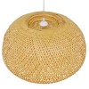 GloboStar® SAN TROPEZ 01627 Boho Κρεμαστό Φωτιστικό Πλέγμα Μονόφωτο 1 x E27 IP20 Μπεζ Ξύλο - Μ60 x Π60 x Υ29cm