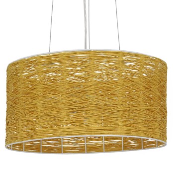 GLOBOSTAR® INCASS 01630 Vintage Κρεμαστό Φωτιστικό Οροφής με Ντουί 3 x E27 AC 220-240V IP20 - Μπεζ - Μ40 x Π40 x Υ22cm