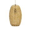 GloboStar® INCASS 01631 Vintage Κρεμαστό Φωτιστικό Ανάρτηση Μονόφωτο 1 x E27 IP20 Μπεζ Rattan - Μ15 x Π15 x Υ25cm
