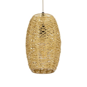 GLOBOSTAR® INCASS 01631 Vintage Κρεμαστό Φωτιστικό Οροφής με Ντουί 1 x E27 AC 220-240V IP20 - Μπεζ - Μ15 x Π15 x Υ25cm