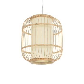 GLOBOSTAR® HIBISCUS 01633 Boho Κρεμαστό Φωτιστικό Οροφής με Ντουί 1 x E27 AC 220-240V IP20 - Μπεζ - Μ26 x Π26 x Y32cm