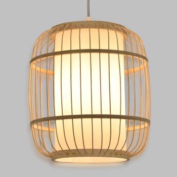 GLOBOSTAR® HIBISCUS 01633 Boho Κρεμαστό Φωτιστικό Οροφής με Ντουί 1 x E27 AC 220-240V IP20 - Μπεζ - Μ26 x Π26 x Y32cm