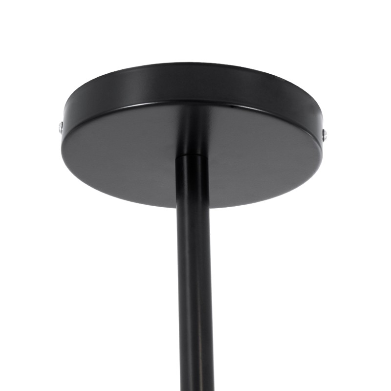 GloboStar® SENTINEL 01636 Μοντέρνο Φωτιστικό Οροφής Πλέγμα Πολύφωτο 10 x E27 IP20 Μαύρο Μέταλλο με μελί Γυαλί - Μ105 x Π80 x Υ90cm