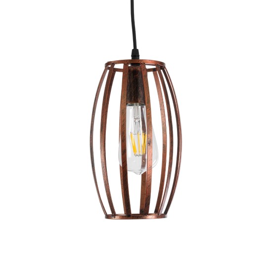 GloboStar® ZEBRA 01639 Vintage Κρεμαστό Φωτιστικό Πλέγμα Μονόφωτο 1 x E27 IP20 Χάλκινο Μέταλλο - Μ15 x 15 x Y15cm GloboStar® ZEBRA 01639 Vintage Κρεμαστό Φωτιστικό Πλέγμα Μονόφωτο 1 x E27 IP20 Χάλκινο Μέταλλο - Μ15 x 15 x Y15cm