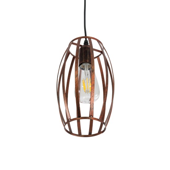 GloboStar® ZEBRA 01639 Vintage Κρεμαστό Φωτιστικό Πλέγμα Μονόφωτο 1 x E27 IP20 Χάλκινο Μέταλλο - Μ15 x 15 x Y15cm GloboStar® ZEBRA 01639 Vintage Κρεμαστό Φωτιστικό Πλέγμα Μονόφωτο 1 x E27 IP20 Χάλκινο Μέταλλο - Μ15 x 15 x Y15cm
