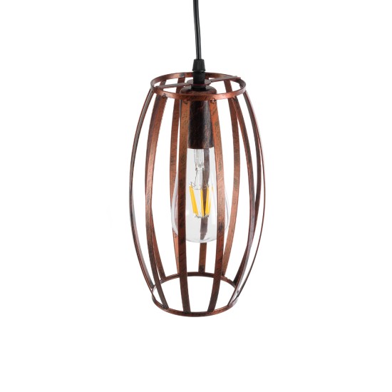 GloboStar® ZEBRA 01639 Vintage Κρεμαστό Φωτιστικό Πλέγμα Μονόφωτο 1 x E27 IP20 Χάλκινο Μέταλλο - Μ15 x 15 x Y15cm GloboStar® ZEBRA 01639 Vintage Κρεμαστό Φωτιστικό Πλέγμα Μονόφωτο 1 x E27 IP20 Χάλκινο Μέταλλο - Μ15 x 15 x Y15cm