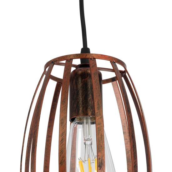 GloboStar® ZEBRA 01639 Vintage Κρεμαστό Φωτιστικό Πλέγμα Μονόφωτο 1 x E27 IP20 Χάλκινο Μέταλλο - Μ15 x 15 x Y15cm GloboStar® ZEBRA 01639 Vintage Κρεμαστό Φωτιστικό Πλέγμα Μονόφωτο 1 x E27 IP20 Χάλκινο Μέταλλο - Μ15 x 15 x Y15cm