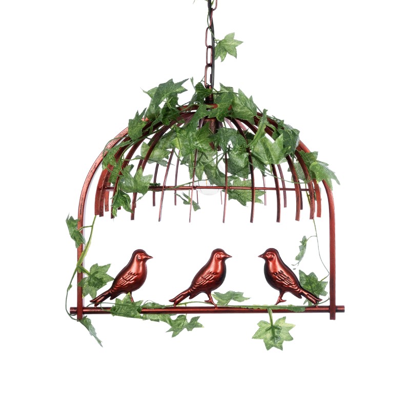 GloboStar® LIBELLULA 01642 Vintage Κρεμαστό Φωτιστικό Φιγούρα Μονόφωτο 1 x E27 IP20 Χάλκινο Μέταλλο με Πράσινο Πλαστικό - Μ48 x Π38 x Y40cm