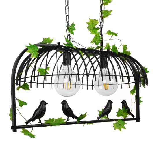 GloboStar® NEST 01643 Vintage Κρεμαστό Φωτιστικό Φιγούρα Δίφωτο 2 x E27 IP20 Μαύρο Μέταλλο με Πράσινο Πλαστικό - Μ73.6 x Π37.5 x Y38cm GloboStar® NEST 01643 Vintage Κρεμαστό Φωτιστικό Φιγούρα Δίφωτο 2 x E27 IP20 Μαύρο Μέταλλο με Πράσινο Πλαστικό - Μ73.6 x Π37.5 x Y38cm