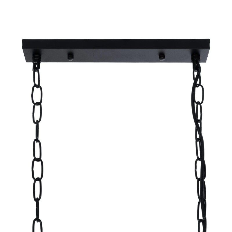 GloboStar® NEST 01643 Vintage Κρεμαστό Φωτιστικό Φιγούρα Δίφωτο 2 x E27 IP20 Μαύρο Μέταλλο με Πράσινο Πλαστικό - Μ73.6 x Π37.5 x Y38cm