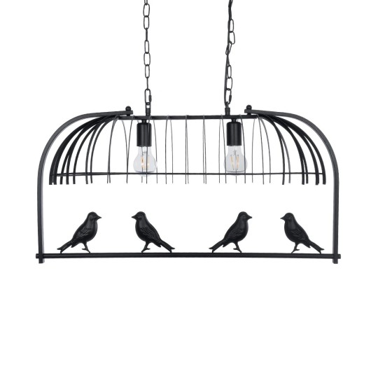 GloboStar® NEST 01643 Vintage Κρεμαστό Φωτιστικό Φιγούρα Δίφωτο 2 x E27 IP20 Μαύρο Μέταλλο με Πράσινο Πλαστικό - Μ73.6 x Π37.5 x Y38cm GloboStar® NEST 01643 Vintage Κρεμαστό Φωτιστικό Φιγούρα Δίφωτο 2 x E27 IP20 Μαύρο Μέταλλο με Πράσινο Πλαστικό - Μ73.6 x Π37.5 x Y38cm