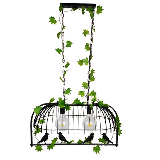 GloboStar® NEST 01643 Vintage Κρεμαστό Φωτιστικό Φιγούρα Δίφωτο 2 x E27 IP20 Μαύρο Μέταλλο με Πράσινο Πλαστικό - Μ73.6 x Π37.5 x Y38cm GloboStar® NEST 01643 Vintage Κρεμαστό Φωτιστικό Φιγούρα Δίφωτο 2 x E27 IP20 Μαύρο Μέταλλο με Πράσινο Πλαστικό - Μ73.6 x Π37.5 x Y38cm