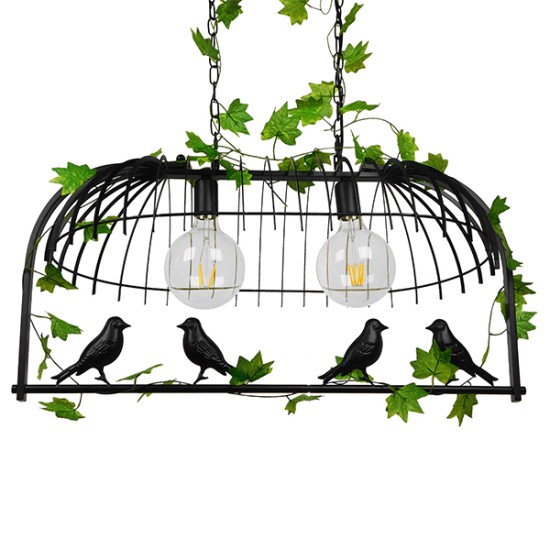 GloboStar® NEST 01643 Vintage Κρεμαστό Φωτιστικό Φιγούρα Δίφωτο 2 x E27 IP20 Μαύρο Μέταλλο με Πράσινο Πλαστικό - Μ73.6 x Π37.5 x Y38cm GloboStar® NEST 01643 Vintage Κρεμαστό Φωτιστικό Φιγούρα Δίφωτο 2 x E27 IP20 Μαύρο Μέταλλο με Πράσινο Πλαστικό - Μ73.6 x Π37.5 x Y38cm