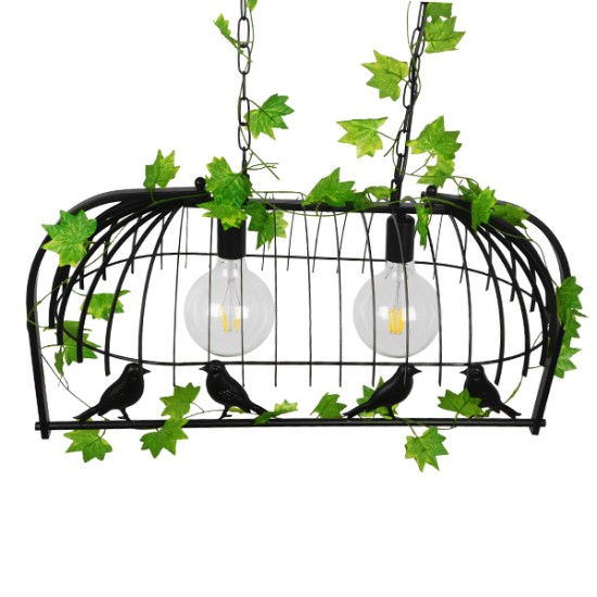 GloboStar® NEST 01643 Vintage Κρεμαστό Φωτιστικό Φιγούρα Δίφωτο 2 x E27 IP20 Μαύρο Μέταλλο με Πράσινο Πλαστικό - Μ73.6 x Π37.5 x Y38cm GloboStar® NEST 01643 Vintage Κρεμαστό Φωτιστικό Φιγούρα Δίφωτο 2 x E27 IP20 Μαύρο Μέταλλο με Πράσινο Πλαστικό - Μ73.6 x Π37.5 x Y38cm