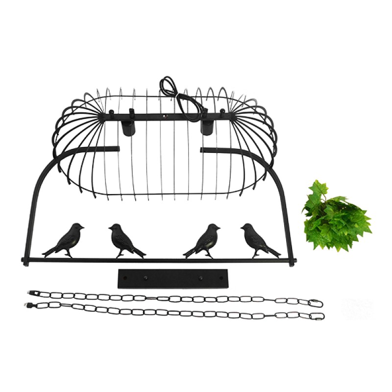 GloboStar® NEST 01643 Vintage Κρεμαστό Φωτιστικό Φιγούρα Δίφωτο 2 x E27 IP20 Μαύρο Μέταλλο με Πράσινο Πλαστικό - Μ73.6 x Π37.5 x Y38cm