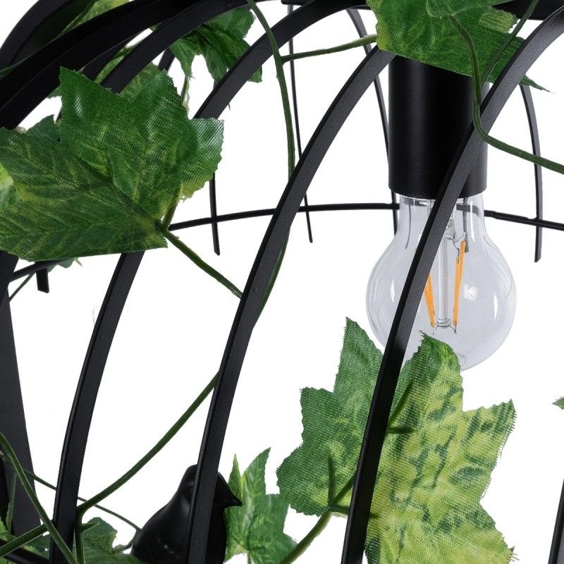 GloboStar® NEST 01643 Vintage Κρεμαστό Φωτιστικό Φιγούρα Δίφωτο 2 x E27 IP20 Μαύρο Μέταλλο με Πράσινο Πλαστικό - Μ73.6 x Π37.5 x Y38cm