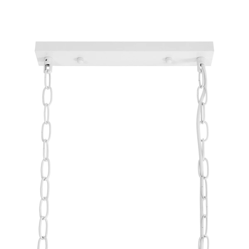 GloboStar® NEST 01644 Vintage Κρεμαστό Φωτιστικό Φιγούρα Δίφωτο 2 x E27 IP20 Λευκό Μέταλλο με Πράσινο Πλαστικό - Μ73.6 x Π37.5 x Y38cm