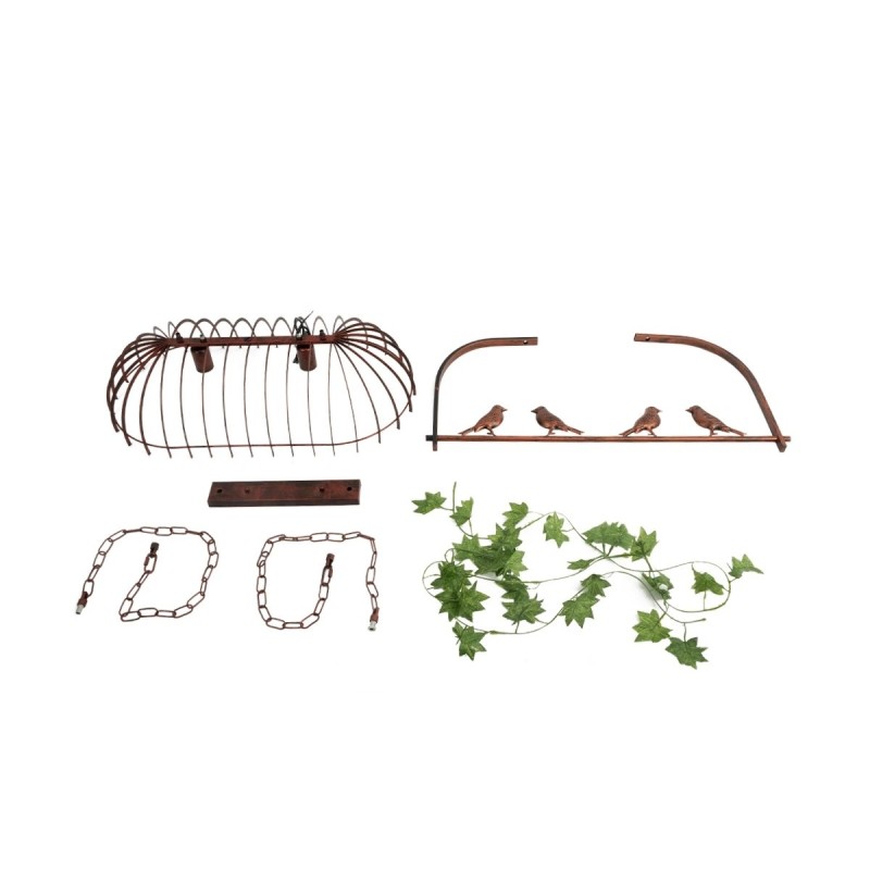 GloboStar® NEST 01645 Vintage Κρεμαστό Φωτιστικό Φιγούρα Δίφωτο 2 x E27 IP20 Χάλκινο Μέταλλο με Πράσινο Πλαστικό - Μ73.6 x Π37.5 x Y38.5cm