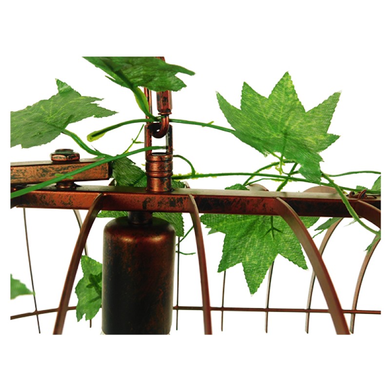 GloboStar® NEST 01645 Vintage Κρεμαστό Φωτιστικό Φιγούρα Δίφωτο 2 x E27 IP20 Χάλκινο Μέταλλο με Πράσινο Πλαστικό - Μ73.6 x Π37.5 x Y38.5cm