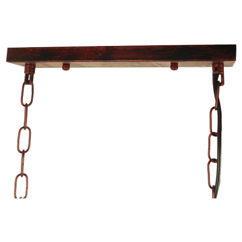 GloboStar® NEST 01645 Vintage Κρεμαστό Φωτιστικό Φιγούρα Δίφωτο 2 x E27 IP20 Χάλκινο Μέταλλο με Πράσινο Πλαστικό - Μ73.6 x Π37.5 x Y38.5cm