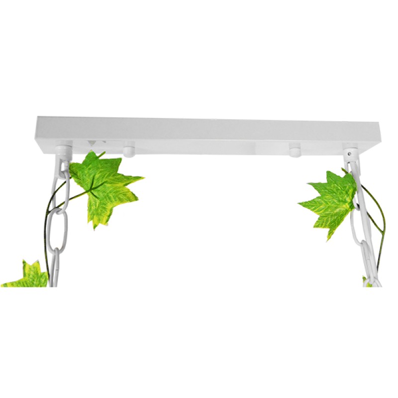 GloboStar® NEST 01647 Vintage Κρεμαστό Φωτιστικό Φιγούρα Τρίφωτο 3 x E27 IP20 Λευκό Μέταλλο με Πράσινο Πλαστικό - Μ85.5 x Π37.5 x Y38cm