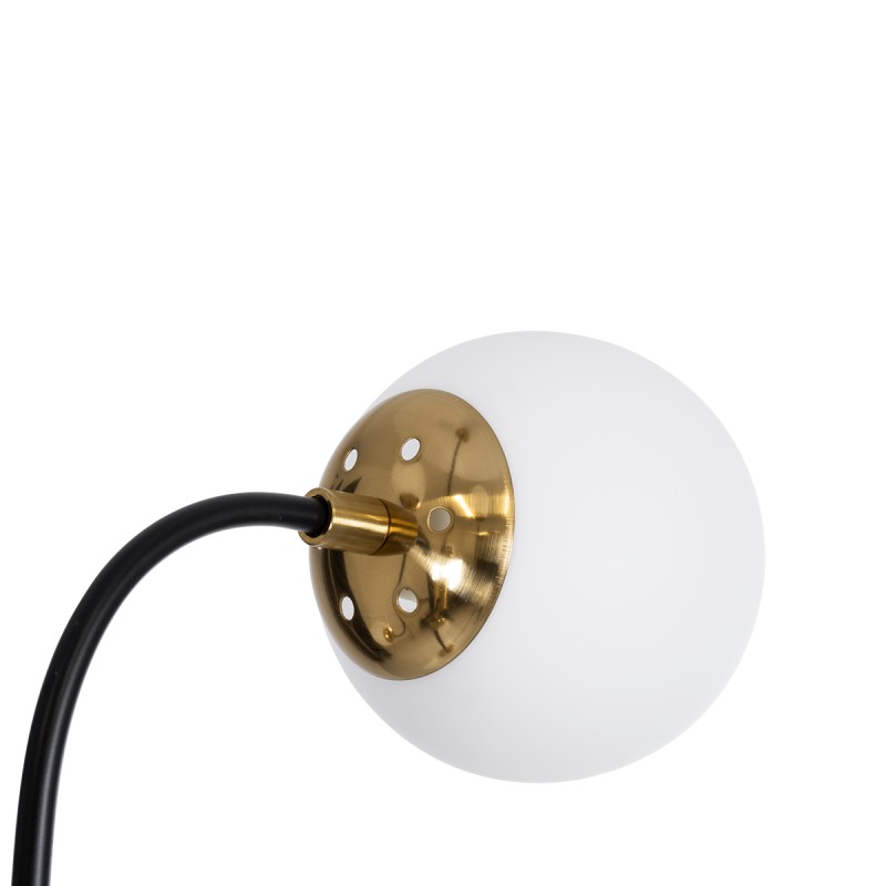 GloboStar® STARDUST 01649 Vintage Φωτιστικό Οροφής Πλέγμα Πολύφωτο 8 x E27 IP20 Μαύρο & Χρυσό Μέταλλο με Λευκό Γυαλί - Μ75 x Π75 x Υ100cm