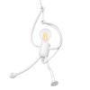 GloboStar® LITTLE MAN 01651 Μοντέρνο Κρεμαστό Φωτιστικό Φιγούρα Μονόφωτο 1 x E27 IP20 Λευκό Μέταλλο - Μ20 x Π20 x Υ40cm