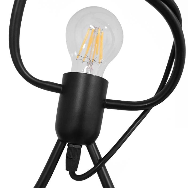 GloboStar® LITTLE MAN 01652 Μοντέρνο Κρεμαστό Φωτιστικό Φιγούρα Μονόφωτο 1 x E27 IP20 Μαύρο Μέταλλο - Μ20 x Π20 x Υ40cm