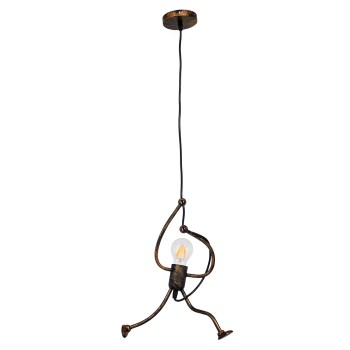 GLOBOSTAR® FIGURE 10001653 Παιδικό Κρεμαστό Φωτιστικό Οροφής με Ντουί 1 x E27 AC 220-240V IP20 - Χάλκινο - Μ20 x Π20 x Υ40cm