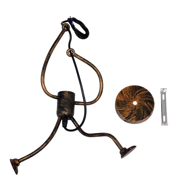 GloboStar® FIGURE 10001653 Παιδικό Κρεμαστό Φωτιστικό Φιγούρα Μονόφωτο 1 x E27 IP20 Χάλκινο Μέταλλο - Μ20 x Π20 x Υ40cm