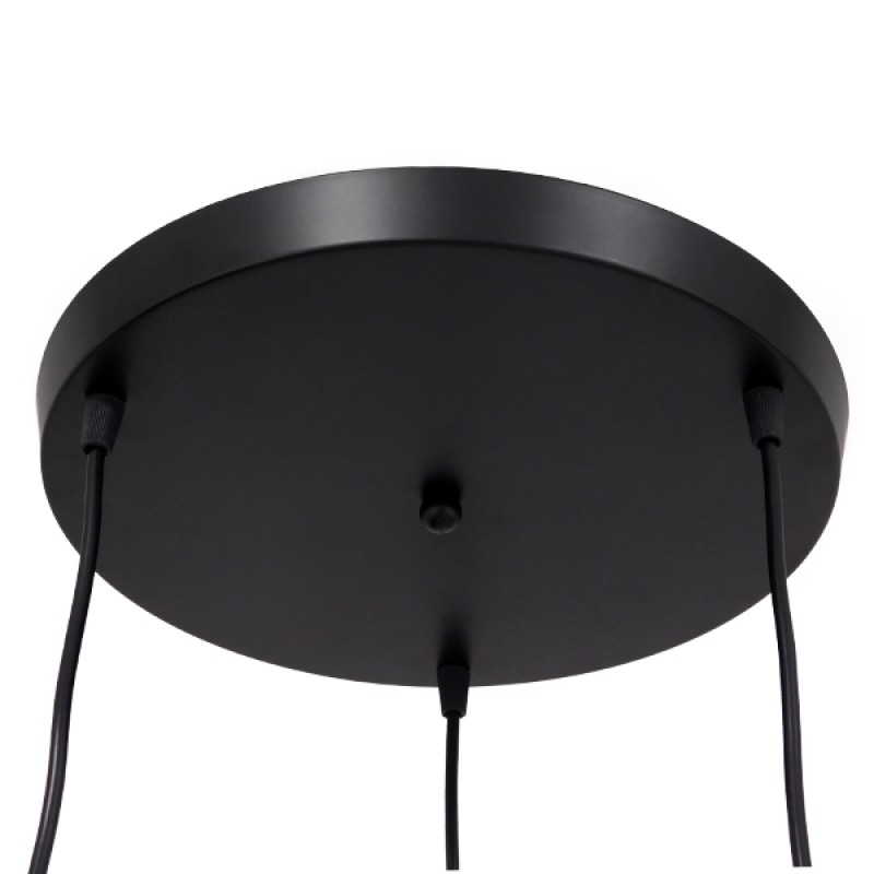 GloboStar® LITTLE MAN 01655 Μοντέρνο Κρεμαστό Φωτιστικό Φιγούρα Τρίφωτο 3 x E27 IP20 Μαύρο Μέταλλο - Μ45 x Π45 x Υ40cm