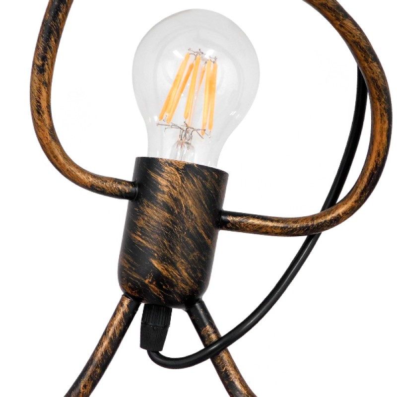 GloboStar® LITTLE MAN 01656 Μοντέρνο Κρεμαστό Φωτιστικό Φιγούρα Τρίφωτο 3 x E27 IP20 Χάλκινο Μέταλλο - Μ45 x Π45 x Υ40cm